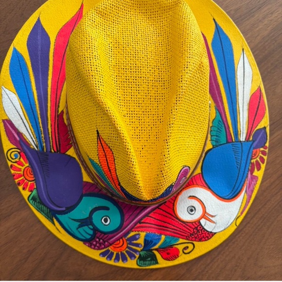 Colorful Hand-Painted Yellow Hat - Picture 2 of 6